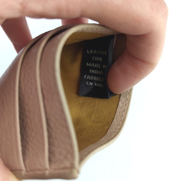 Frye Classic Genuine Pebbled Leather Slim ID & Card Holder Wallet Blush Pink - Picture 5 of 7